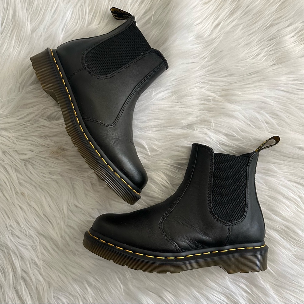 Dr. Martens Women’s Size 7 Black Chelsea Boots with Yellow Welt